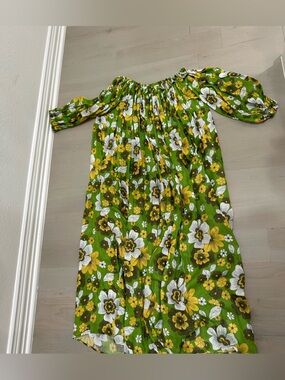 dodo bar or green dress | Dresses | Nwt Dodo Bar Or Size 42 Us 46 Simmons Knit Tassles Maxi Half Sleeve Anarkali Gown